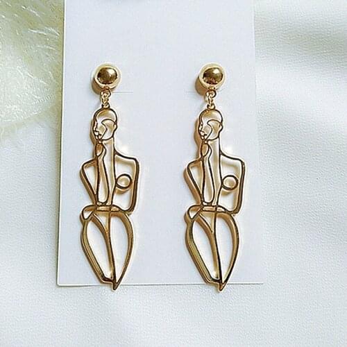 6 pair /lot jewelry fashion retro human body contour alloy texture abstract figure anime earrings