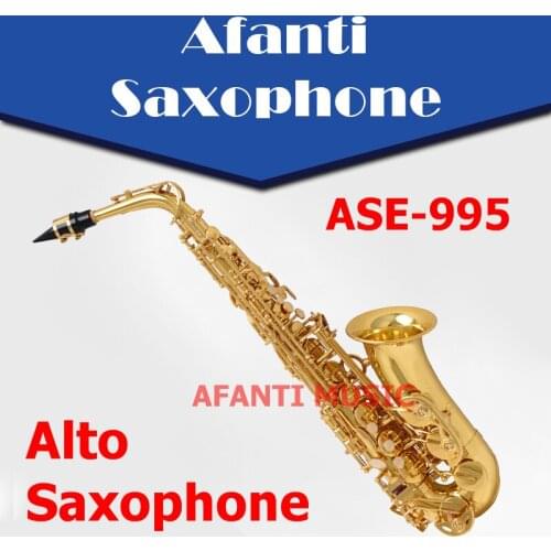 Afanti Music Eb Brass body Gold Lacquer Alto Saxophone (ASE-995)