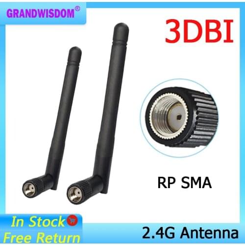 2.4 GHz WiFi Antenna 3dBi Aerial RP-SMA Male Connector 2.4ghz antena wi fi antenne For PCI Card USB Wireless Router Wifi Booster