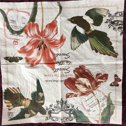 Decoupage paper napkins elegant tissue vintage towel animal duck lily bird flower birthday wedding party home beautiful decor 20