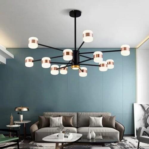 Black Indoor Pendant Lamps Fashion Minimalist LED Suitable For Dining Table Study Bathroom Living Room Different Size