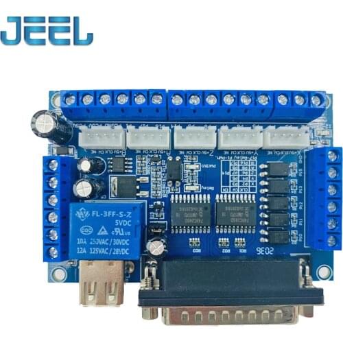 MACH3 Engraving Machine CNC 5 Axis Stepper Motor Driver Control Board with Optocoupler Isolation Blue Board + USB Cable
