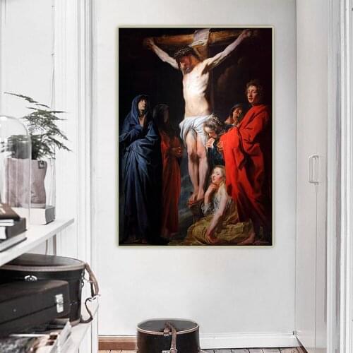 Jacob Jordaens《Crucifixion》Canvas Oil Painting Artwork Aesthetic Picture Poster Wall Background Hanging Decor Home Decoration