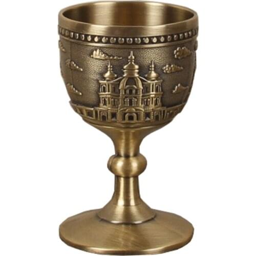 Classical wine glass household small goblet metal spirit glass European style wedding toast glass