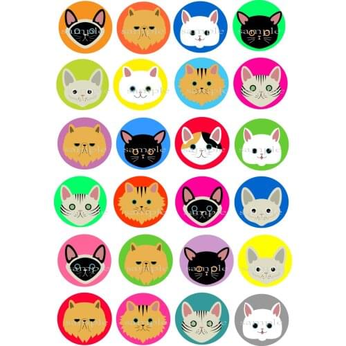 24 Cat Breed Edible Cake Topper Wafer Rice Paper for Cake Cupcake Cookie Topper Decoration Birthday Party Baby Shower Cake Decor