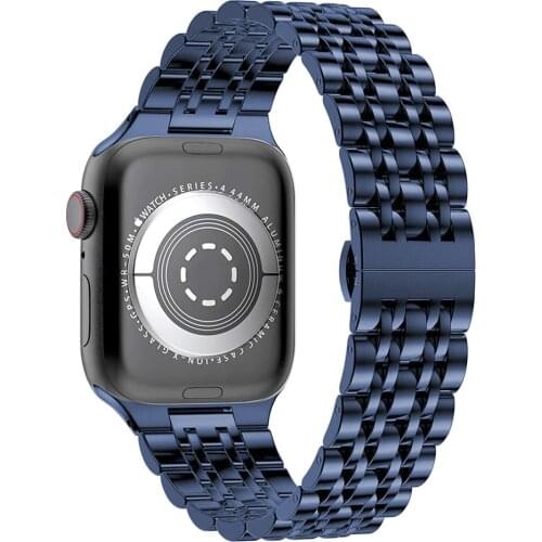 Stainless Steel Metal Band for Apple Watch Strap Series 6/5/4/3/2/1/SE Business Link Bracelet for iWatch 38mm 40mm 42mm 44mm