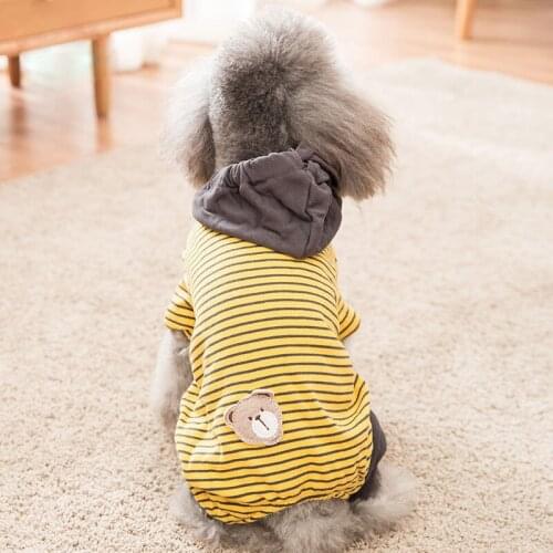 Cute Dog Striped Polyester Cotton Coat Pet Dog Fashion Winter Sweater Jackets for Puppy Chihuahua Teddy Dog Small Dog Supplies