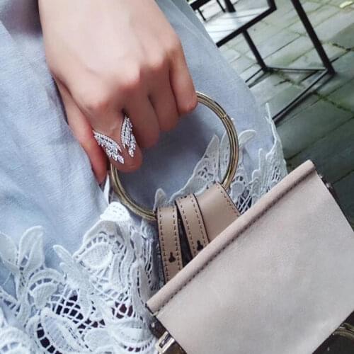 Trendy Womens Jewelry Cubic Zircon Butterfly Wings Adjustable Rings For women wedding Party Open Ring CR1188E