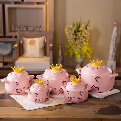 Pig Casserole Cartoon Japanese Gas High Temperature Household Health Ceramic Cooker Soup Pot Kitchen Multifunctional Pot