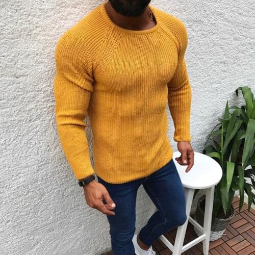 Mens Fashion Knitted Sweaters Pullover Jumper Sweatshirts Streetwear Male Casual Long Sleeve Solid Color Tops Slim Fit Clothing