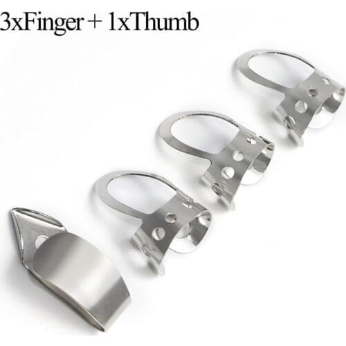 Guitar Pick Set Adjustable Size Metal Finger Picks with Holes Guitarra Accessories Stringed Musical Instrument for Guitar Banjo