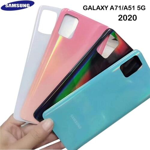 Original Samsung Galaxy A71 A51 5G 2020 SM-A7160 A516N Glass Housing Battery Back Cover Rear Door Case Replacement Part Adhesive