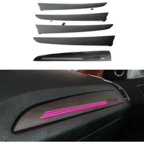 Fit for audi Q5 2010-2017 turbine vent Car air condition vent decorate lamp carbon look Peach wood grain LED ambient light