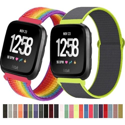 Nylon Strap for Fitbit Versa Lite Band Smart Nylon Watch Bracelet Watchband Sport Loop Bracelet Fitbit Versa 2 band Accessories