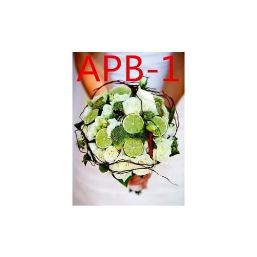 New bride holding a floral wedding home decor bouquet APB