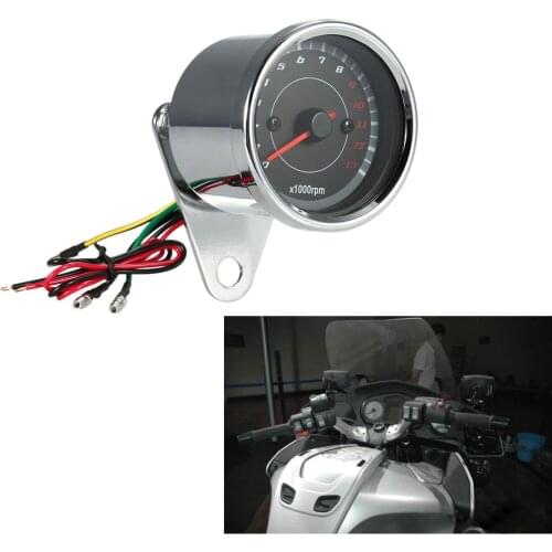For Honda Dio af18 DC12V 13K RPM Shift Motorcycle LED Backlight Display Speedometer Cool Silver Stainless Steel Shell Universal
