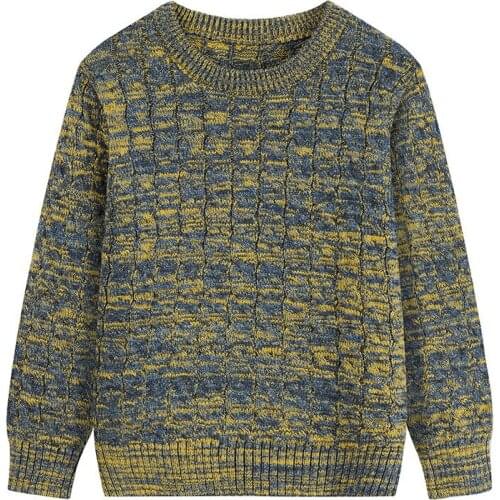 New 20121 Spring Autumn Winter Teenage Boys Sweaters Thick Cotton O-Neck Knitted Pullover Childrens Clothes 3-10y
