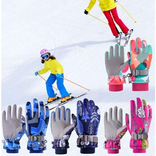 High Quality Professional Kids Ski Gloves Winter Warm Snowboard Gloves Children Motorcycle Riding Waterproof Snow Gloves