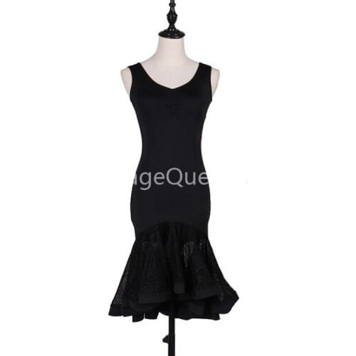 Black Professional Latin Dance Dress for woman Ballroom Dance Competition Dresses Adult Modern Waltz/tango / Cha Cha Costumes