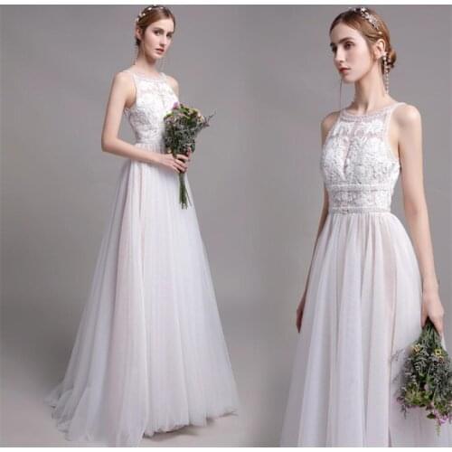 Wedding Dress Свадебные платья Novia Vestido Longue Wedding Party Dress Tulle And Lace Robe De Soiree A-Line Floor-Length