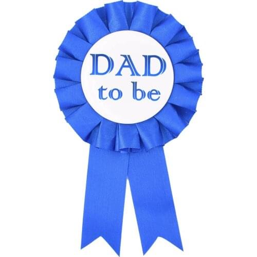 "DAD to Be" Tinplate Badge Pin - Baby Shower Button New Dad Gifts Gender Reveals Party Baby Boy Blue Button Baby Celebration