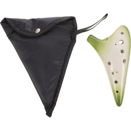 1 Set 12 Holes Ceramic Ocarina Musical Instrument Ocarina Classical Ocarina Beginner Ethnic Instrument with Bag For Music Lover