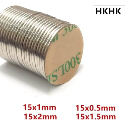 10/100 Disc magnet 15x1 15x1.5 15x2 15x0.5 mm Belt with 3M self - adhesive NdFeB magnet 15mm neodymium magnet Magnetic standard