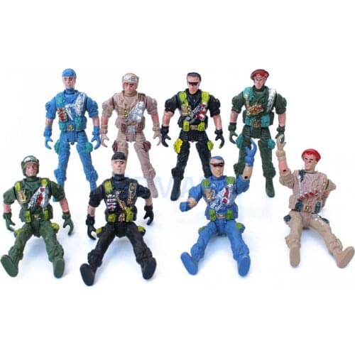 10pcs Military Playset Plastic Toy 9cm Soldier Army Men Special Force Action Figures Kids Toys