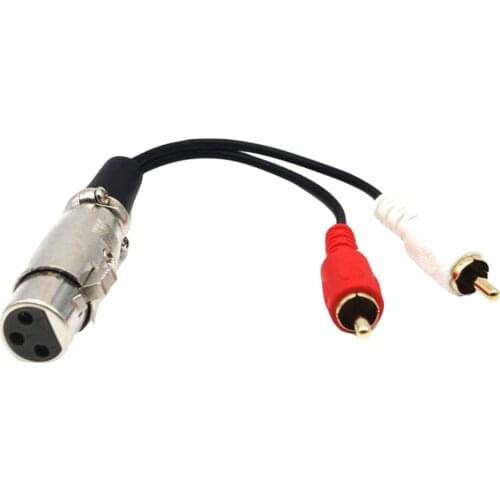 1x Dual RCA Male To XLR Female Jack Stereo Audio Speaker Amp Y Splitter Connector Cable 15cm