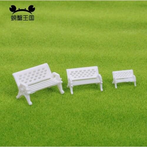 20pcs/lot 1:50 1:75 1:100 Architectural Miniature White Plastic HO N scale Building Model garden park bench for diorama