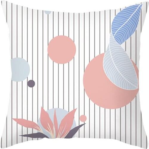 2021 Leaf Print Nordic Style peach skin hug pillowcase Cushion Cover Throw Pillow Covers Office Car Fall Home Decor Throw