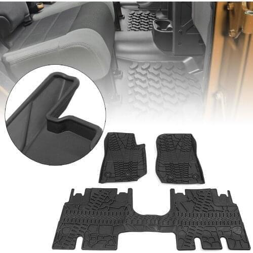 3Pcs/Set Car Slus Weather Floor Mats Waterproof For Jeep Wrangler Unlimited 4 Door 2014 2015 2016 2017 Rubber