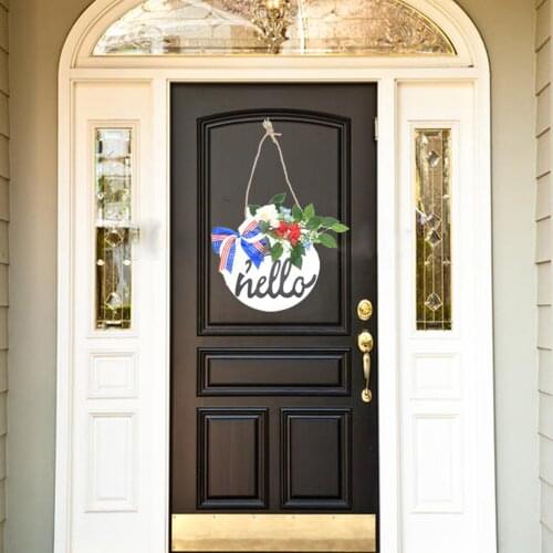 July 4th Wreath Patriotic Americana Wreath Handcrafted Memorial Day Wreaths Festival Garland Wall Hanging Home Front Door Decor