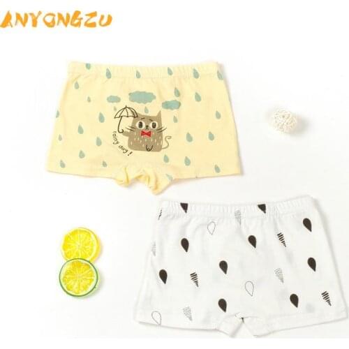 4pcs/lot 2018 new Childrens cotton underwear boys cute cartoon printed baby underwear boxer briefs Minor student panties