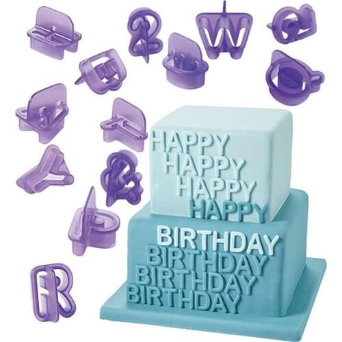 40 Pcs Alphabet Letter Number Fondant Cake Biscuit Baking Mould Cookie Cutters and stamps Baking Decorating F30