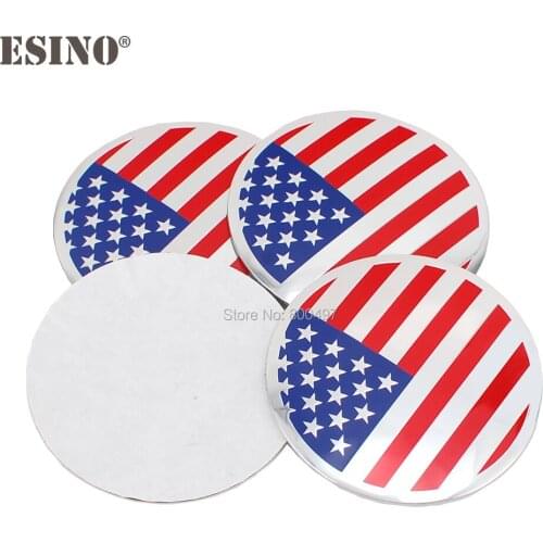 40 x Car Styling United State Flag Metal Chrome Aluminium Alloy Wheel Center Cap Stickers Wheel Hub Cap Decals Emblems Badges