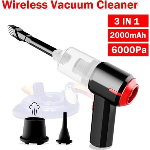 6000Pa 3-in-1 Cordless Vacuum Cleaner Handheld Wet and Dry Vacuum Blower USB Chargeable Portable Car Home Cleaning Gap Tools