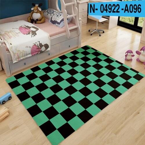 Animation Background Geometric Pattern Crystal Velvet Floor Mat Living Room Bedroom Decorative Water Absorption Anti Slip Carpet