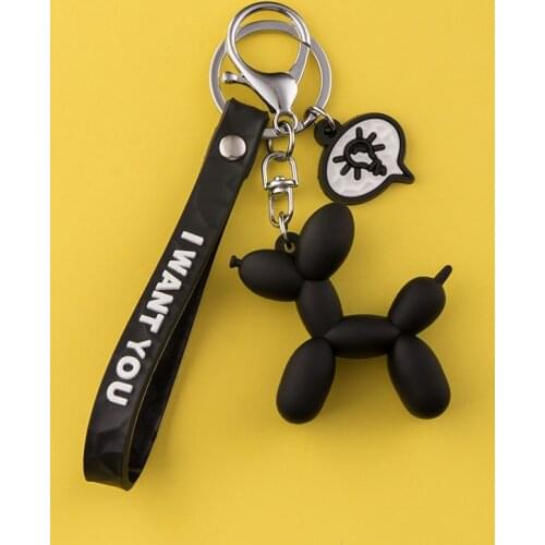 Korean Balloon Dog Keychain Pendant Doll Creative Personality Car Cute Female Bag Key Chain Ring Phone Lanyard Couple Girl Gift