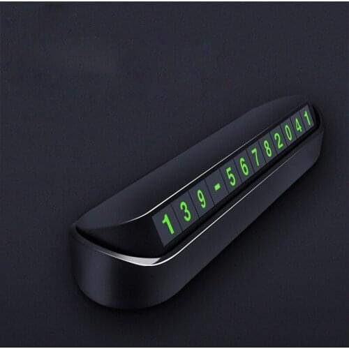 Black Car Temporary Parking Card Drawer Plate Style Car-styling Easy Hidden Mobile Phone Number Card Rocker Switch Car Sticker