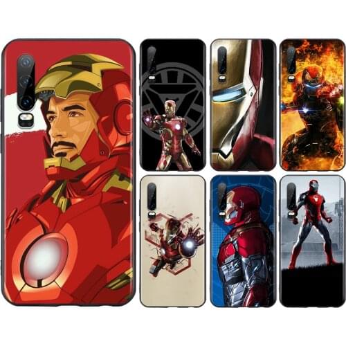 Marvel Iron Man For Huawei P50 P40 P30 P20 P10 P9 P8 Lite E Pro Plus Lite Mini 2019 2017 Black Soft Phone Case
