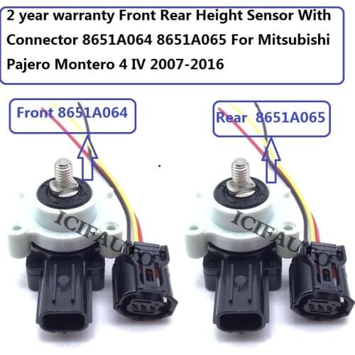 2 Years Warranty Front & Rear Height Lever Sensor + Connector 8651A064 / 8651A065 For Mitsubishi Pajero Montero 4 IV 2007-2016
