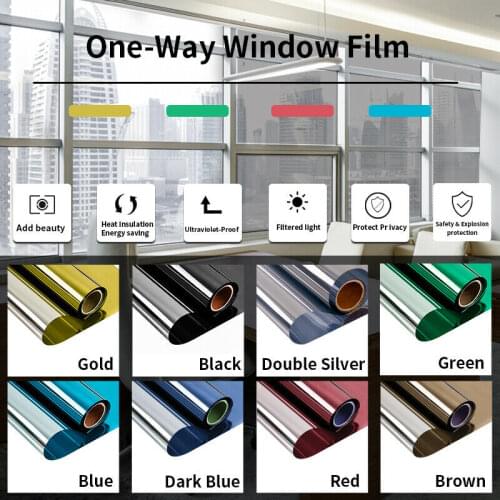 Decorative Window Film Mirror Reflective Nanofilm One Way Mirror Glass Film Self-Adhesive Privacy Window Sticker Solar Film