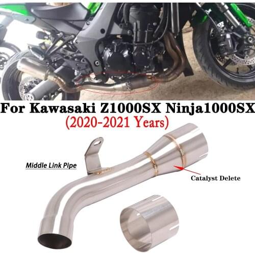 Slip on For Kawasaki Ninja 1000sx 2020-2021 Motorcycle Exhaust Escape Modified Middle Link Pipe Cat Delete Eliminator Enhanced