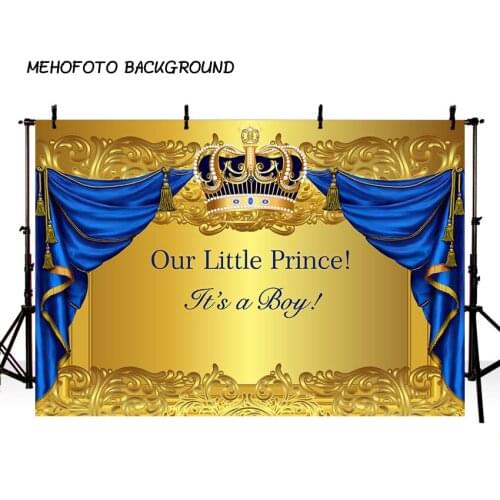 Baby Birthday Photography Backdrops Golden Crown Newborn Boy or Girl Birthday Decorations Photocall Background Props