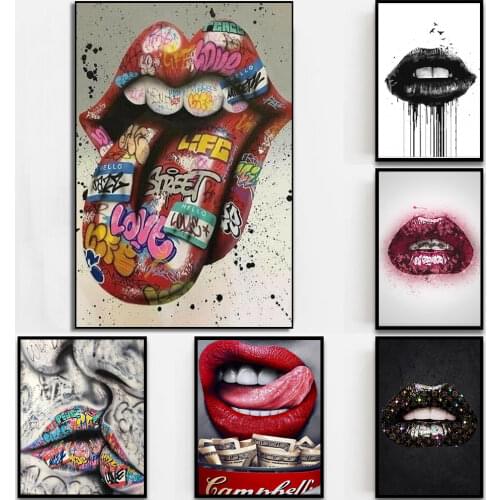 Rolling Stone Graffiti Art Canvas Posters and Prints Abstract Wall Art Paintings Modern Street Art Pictures Home Wall Decoration