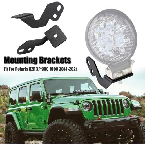 A-Pillar LED Spot Work Light Mounting Brackets 1 Set for 2014-2018 Polaris RZR XP 1000 and 2015-2018 RZR 900 S900 S1000 EPS
