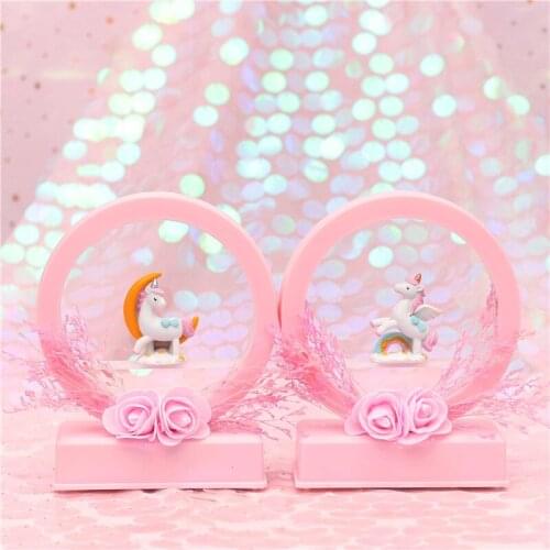 Creative Night Light Sky City Music Box with Light Multifunctional Music Bell Dried Flower Unicorn Modern Home Decoration