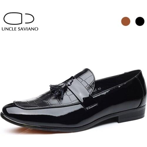 Uncle Saviano Loafers Wedding Dress Man Shoes Fashion Style Business Handmade Shoe Best Designer Formal Genuine Leather Men Shoe
