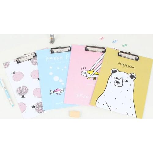 Cute Cat Bear A4 Paper Clipboard Kawaii Folder Clip Board Writing Pad For Kids Gift Korean Stationery Office School Supplies